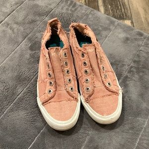 Pink slip on blowfish shoes